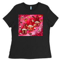 Black gnomies with food Ladies Tee - NancyCooperArtShop