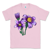 Bubblegum Pink Pasque Flower Illustrations Classic Tee - LillyAllenDesigns