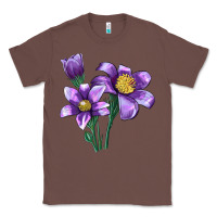 Chestnut Pasque Flower Illustrations Classic Tee - LillyAllenDesigns