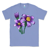 Colony Blue Pasque Flower Illustrations Classic Tee - LillyAllenDesigns