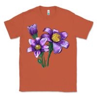 Copper Pasque Flower Illustrations Classic Tee - LillyAllenDesigns