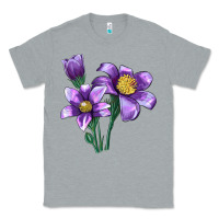 Heather Grey Pasque Flower Illustrations Classic Tee - LillyAllenDesigns