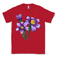 Red Pasque Flower Illustrations Classic Tee - LillyAllenDesigns
