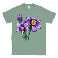 Sage Pasque Flower Illustrations Classic Tee - LillyAllenDesigns