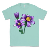 Seafoam Pasque Flower Illustrations Classic Tee - LillyAllenDesigns
