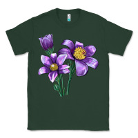 Sports Green Pasque Flower Illustrations Classic Tee - LillyAllenDesigns
