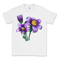 White Pasque Flower Illustrations Classic Tee - LillyAllenDesigns