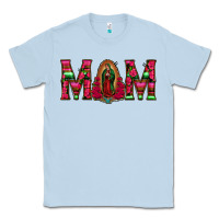 Dusty Blue Mom with Floral Aztec and Leopard Background Classic Tee - Bettercallsaul