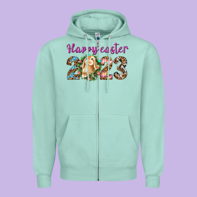 Happy Easter 2023 Zipper Hoodie Designed By Bundleandbundleshop