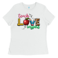 White teach love inspire Ladies Tee - NancyCooperArtShop