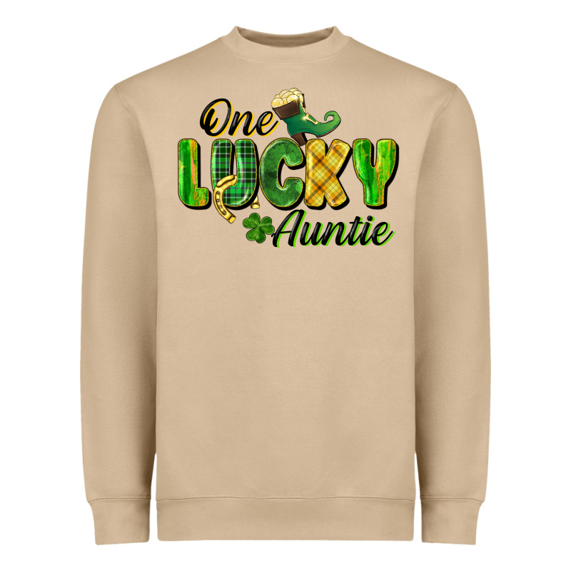 One Lucky Auntie St. Patrick's Day Heavyweight Sweatshirt by CowGirlArtShop | Teevron