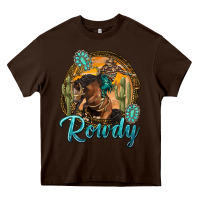 Chocolate Brown western rowdy Heavy Core Tee - NancyCooperArtShop