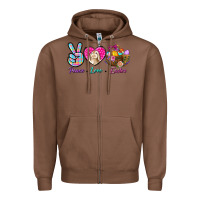 Chestnut Peace Love Easter Zipper Hoodie - BundleAndBundleShop