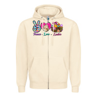 Sandshell Peace Love Easter Zipper Hoodie - BundleAndBundleShop