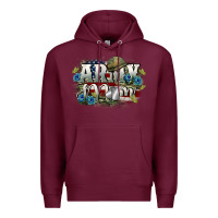 Burgundy Army mom Mother's Day Premium Hoodie - FaDigitalArtStudio