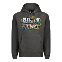 Charcoal Heather Army mom Mother's Day Premium Hoodie - FaDigitalArtStudio