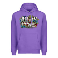 Purple Army mom Mother's Day Premium Hoodie - FaDigitalArtStudio