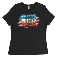 Black America america Ladies Tee - NancyCooperArtShop