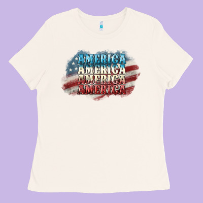 America America Ladies Tee Designed By Nancycooperartshop