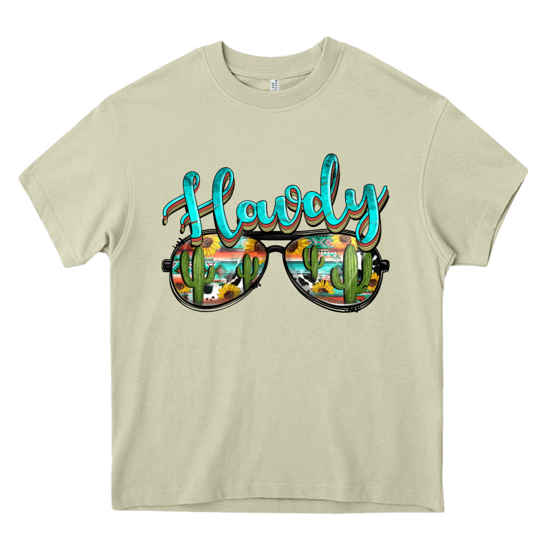 Western Howdy Police Sunglasses Heavy Core Tee by NancyCooperArtShop | Teevron