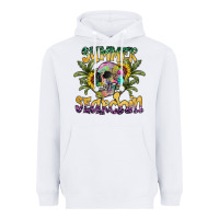 White Summer Searchin Heavyweight Hoodie - CowhideDigitalArt