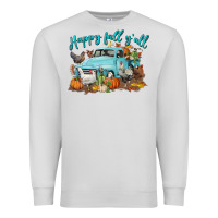 Dove Grey Happy Fall Y'all Premium Sweatshirt - LillyAllenDesigns