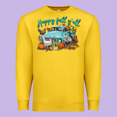Happy Fall Y'all Premium Sweatshirt Designed By Lillyallendesigns