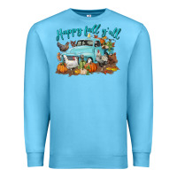 Ocean Blue Happy Fall Y'all Premium Sweatshirt - LillyAllenDesigns