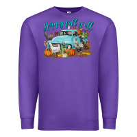 Purple Happy Fall Y'all Premium Sweatshirt - LillyAllenDesigns