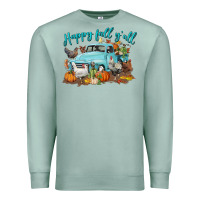 Seafoam Happy Fall Y'all Premium Sweatshirt - LillyAllenDesigns