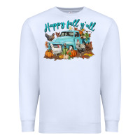 White Happy Fall Y'all Premium Sweatshirt - LillyAllenDesigns