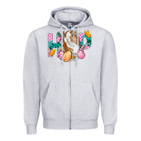 Heather Grey Hop Bunny Easter Zipper Hoodie - BundleAndBundleShop