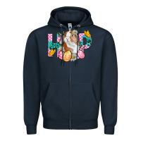 Navy Hop Bunny Easter Zipper Hoodie - BundleAndBundleShop