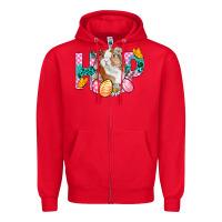 Red Hop Bunny Easter Zipper Hoodie - BundleAndBundleShop
