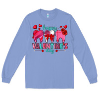 Colony Blue Happy Valentine's Day with teeth Valentine's Day Long Sleeve Tee - HowdyJamesFarm