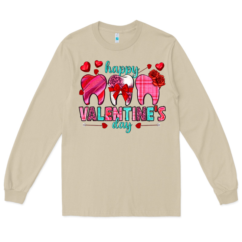 Happy Valentine's Day With Teeth Valentine's Day Long Sleeve Tee by HowdyJamesFarm | Teevron