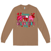 Toasted Coconut Happy Valentine's Day with teeth Valentine's Day Long Sleeve Tee - HowdyJamesFarm