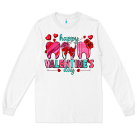 White Happy Valentine's Day with teeth Valentine's Day Long Sleeve Tee - HowdyJamesFarm
