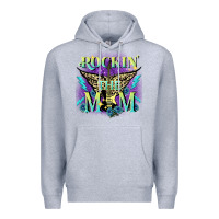 Heather Grey Rockin' the mom Mother's Day Premium Hoodie - FaDigitalArtStudio