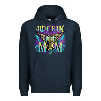 Navy Rockin' the mom Mother's Day Premium Hoodie - FaDigitalArtStudio