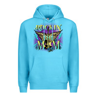 Ocean Blue Rockin' the mom Mother's Day Premium Hoodie - FaDigitalArtStudio