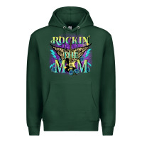Sports Green Rockin' the mom Mother's Day Premium Hoodie - FaDigitalArtStudio