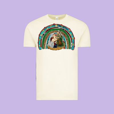 Holy Family Rainbow Vintage Tee Designed By Ranaportraitstore