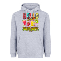 Heather Grey Hello Sweet Summer Time Heavyweight Hoodie - CowhideDigitalArt