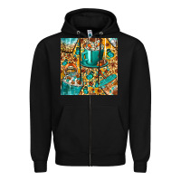 Black american football coffee cups with butterfly and leopard seamless patt Zipper Hoodie - BundleAndBundleShop