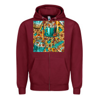 Burgundy american football coffee cups with butterfly and leopard seamless patt Zipper Hoodie - BundleAndBundleShop