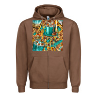 Chestnut american football coffee cups with butterfly and leopard seamless patt Zipper Hoodie - BundleAndBundleShop