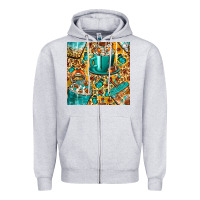 Heather Grey american football coffee cups with butterfly and leopard seamless patt Zipper Hoodie - BundleAndBundleShop