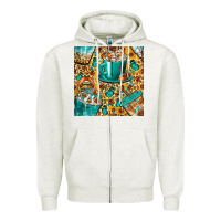 Oatmeal Heather american football coffee cups with butterfly and leopard seamless patt Zipper Hoodie - BundleAndBundleShop