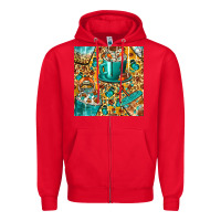 Red american football coffee cups with butterfly and leopard seamless patt Zipper Hoodie - BundleAndBundleShop
